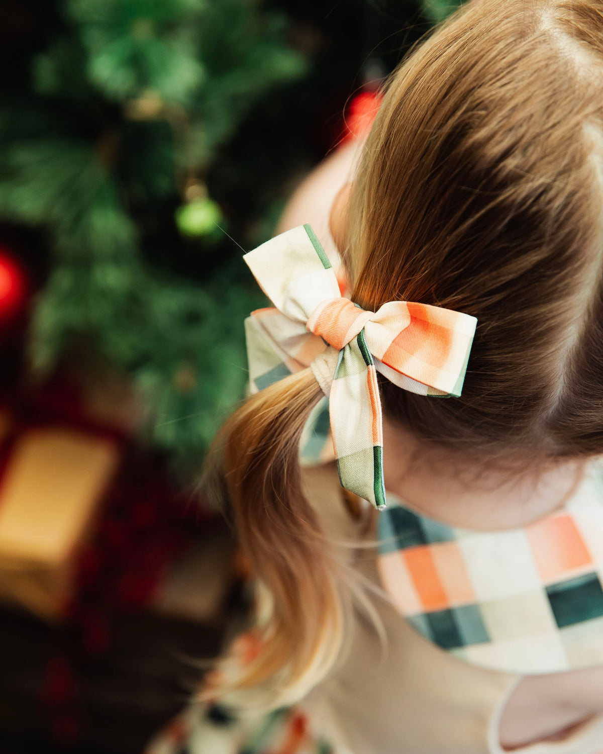 Christmas Gingham Hair Clips