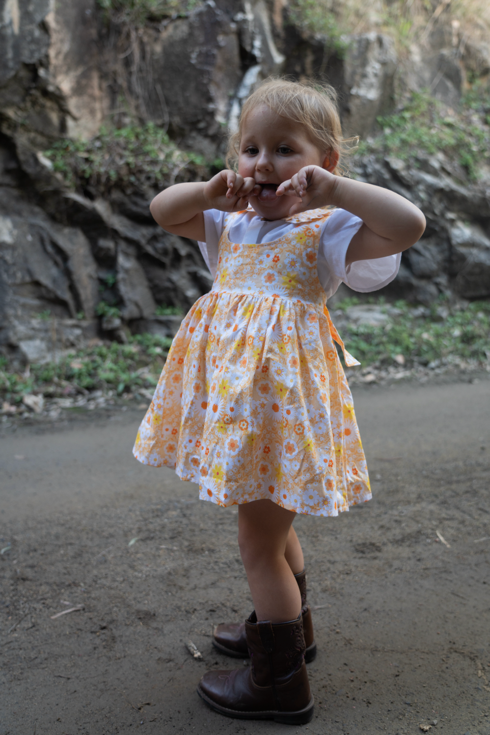 Blossom Pinny in Marigold
