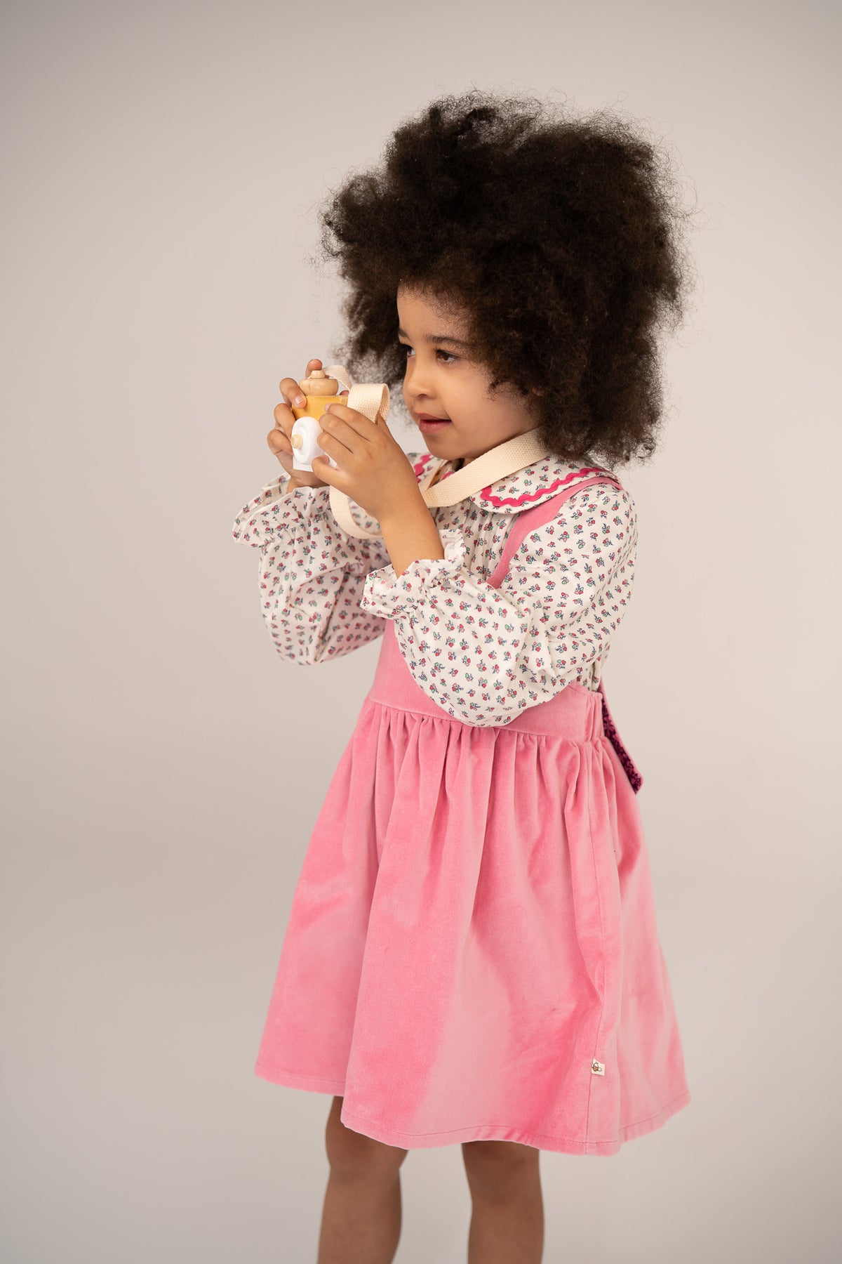 Clara Velveteen Pinafore in Morning Bloom