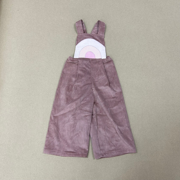 Baby Rainbow Dungarees in Pink Corduroy