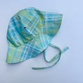Reversible Sun Hat in Spring Plaid/Chambray