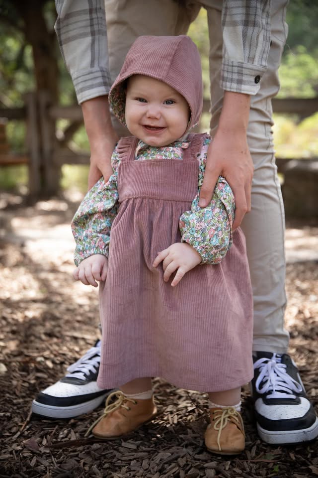 Reversible Baby Bonnet - Rose