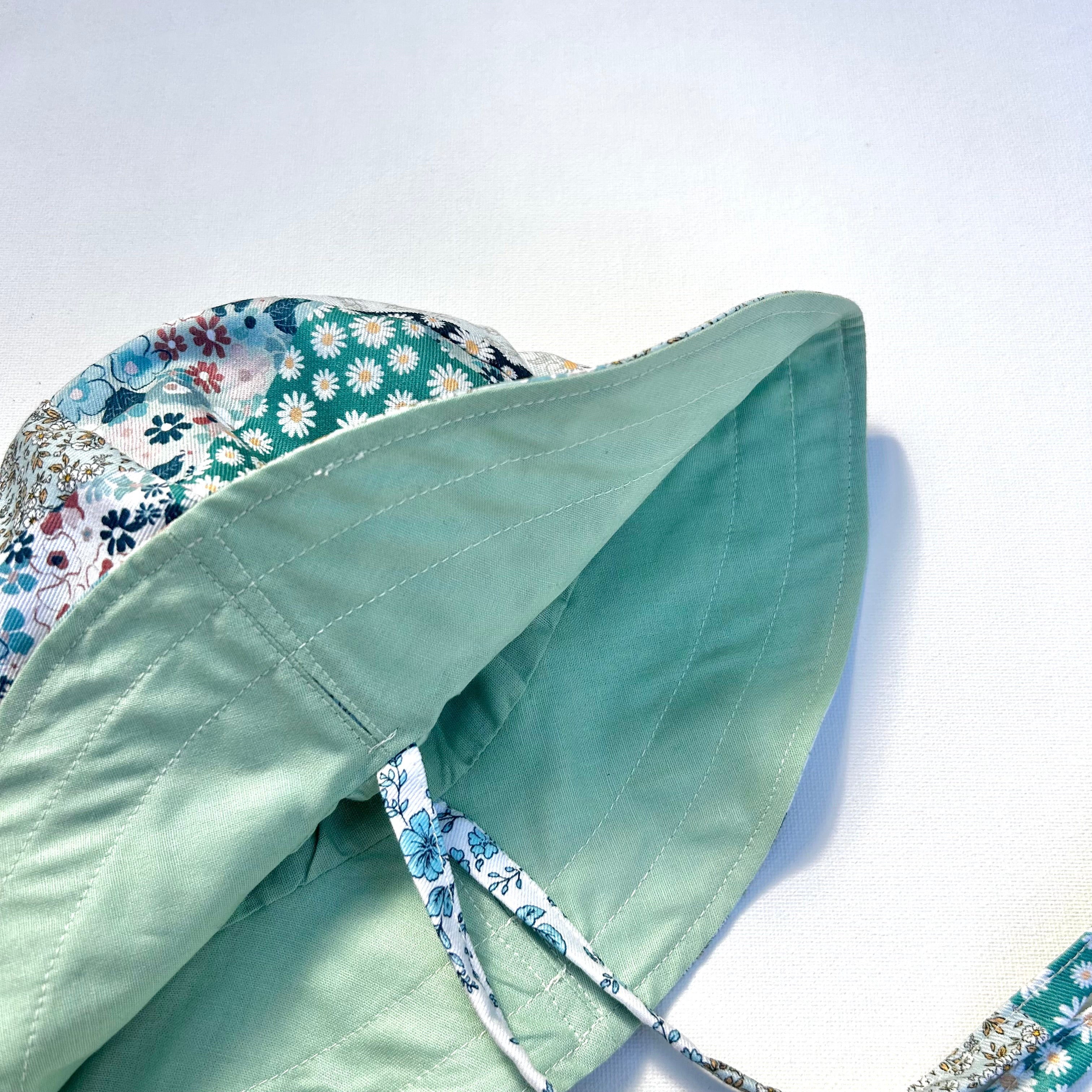 Sun Hat in Patchwork/Seafoam