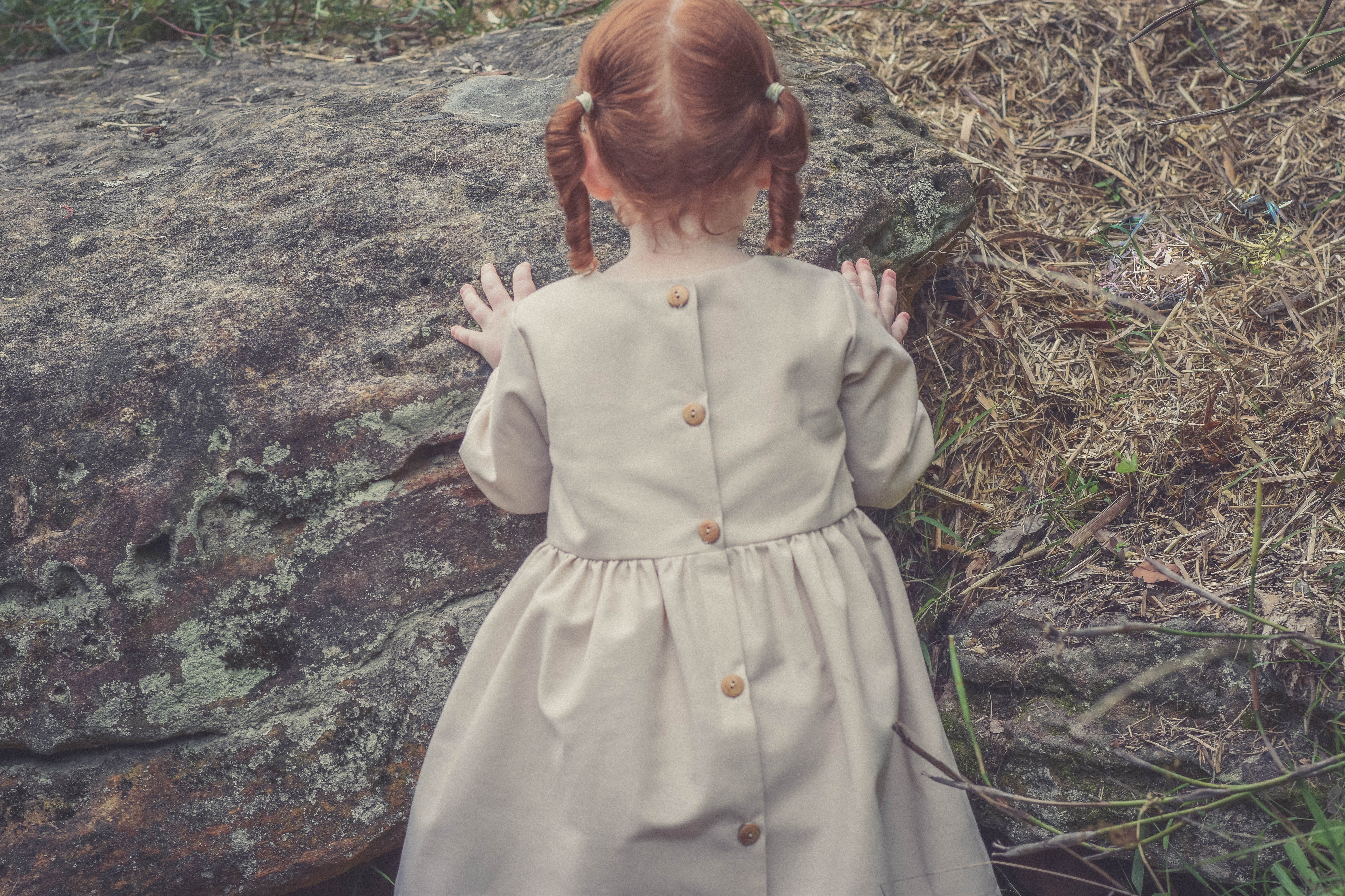 Elsie Frill Dress in Natural