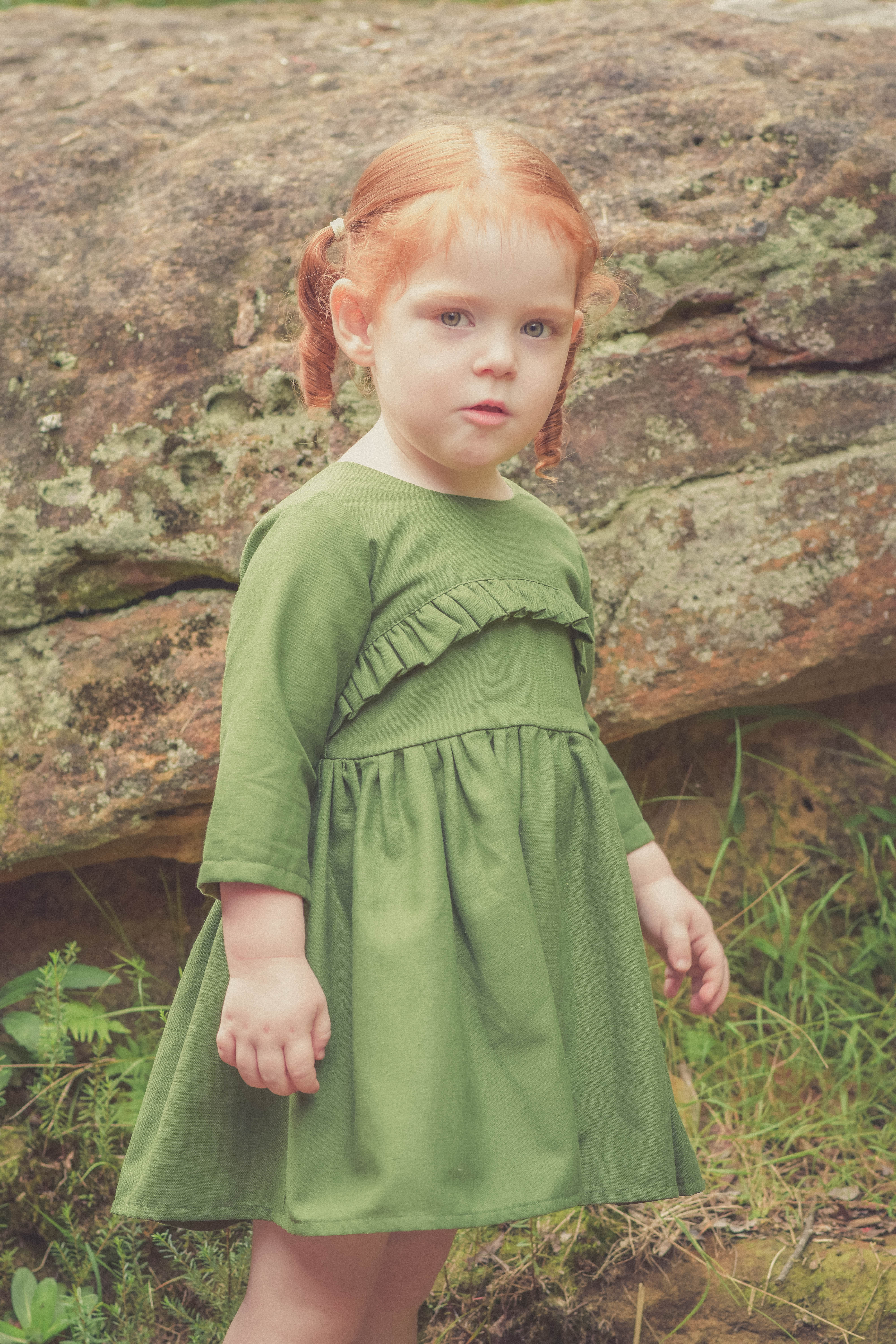 Elsie Frill Dress in Eucalyptus