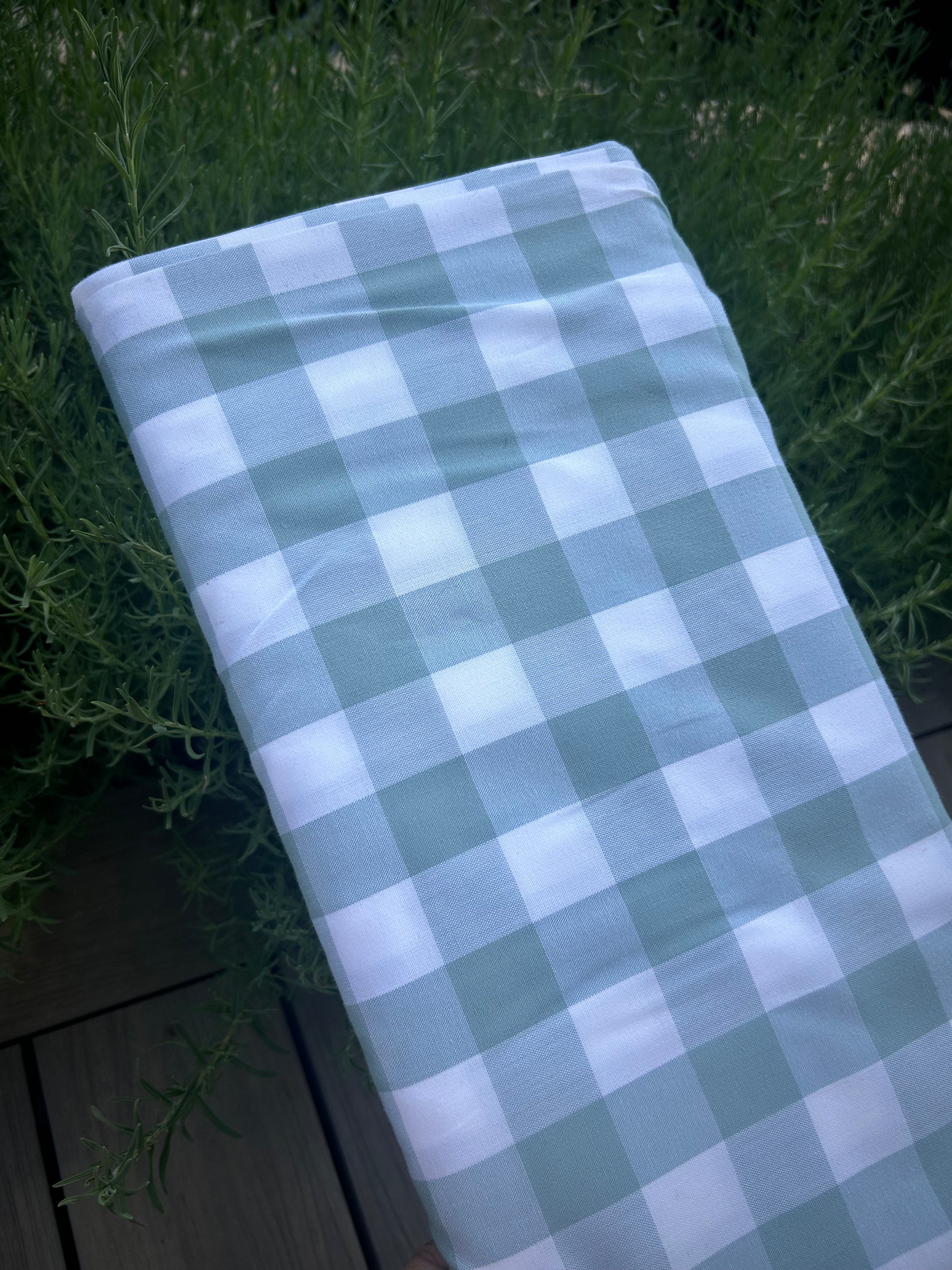 100% Cotton - Robert Kaufman; Light Blue Check