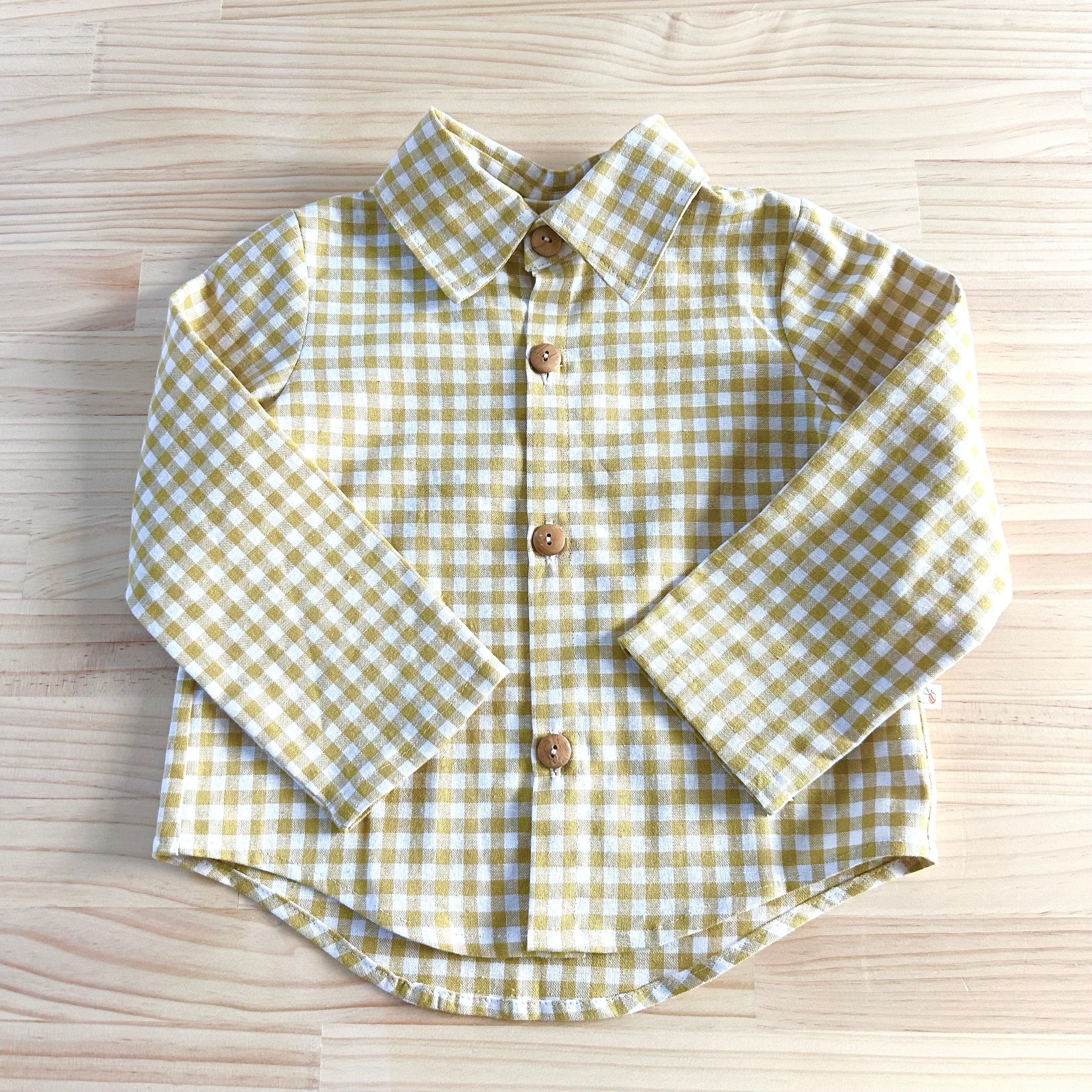 Archie Shirt in Gold Gingham – ArchieBee