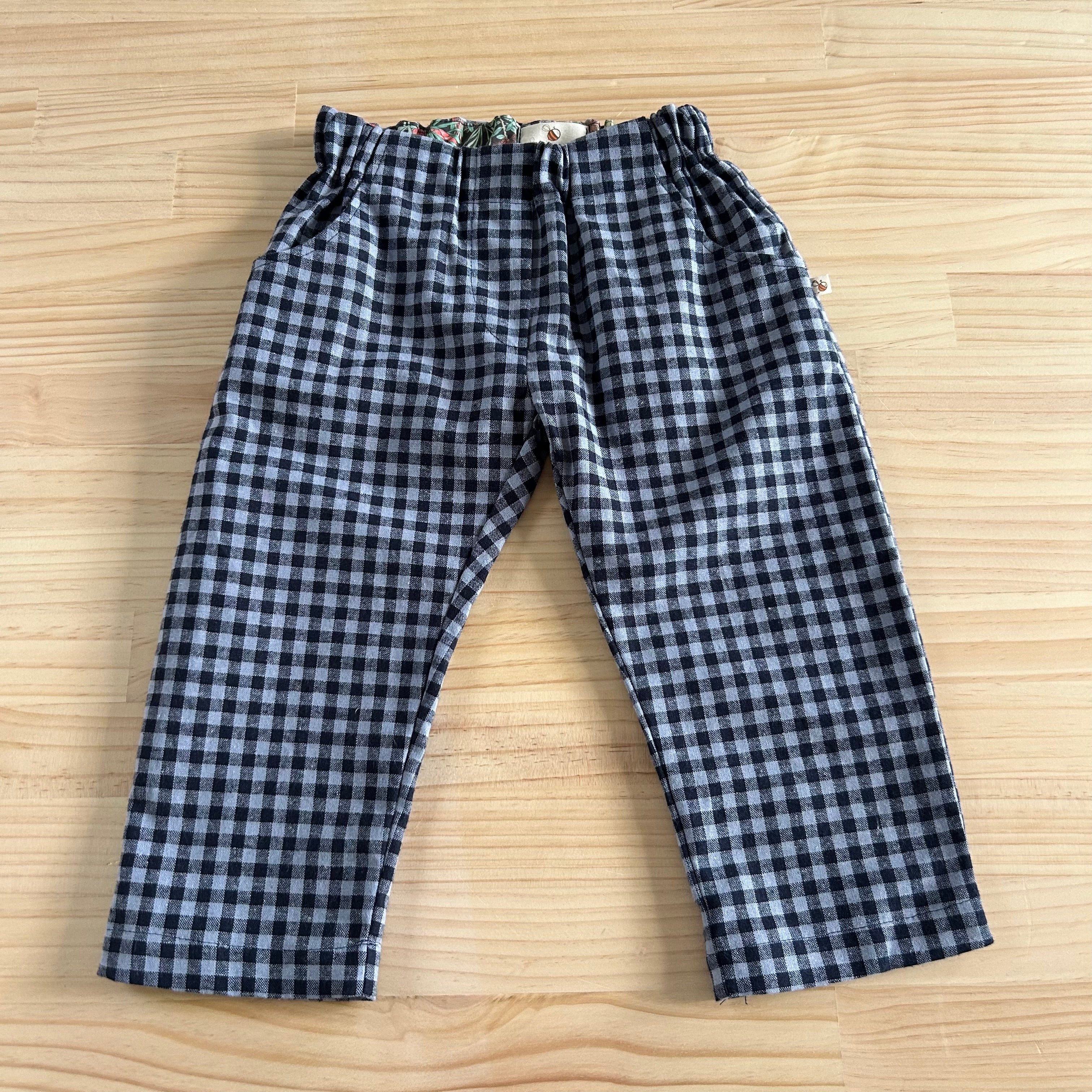 Arlo Unisex Pants in Blue Gingham