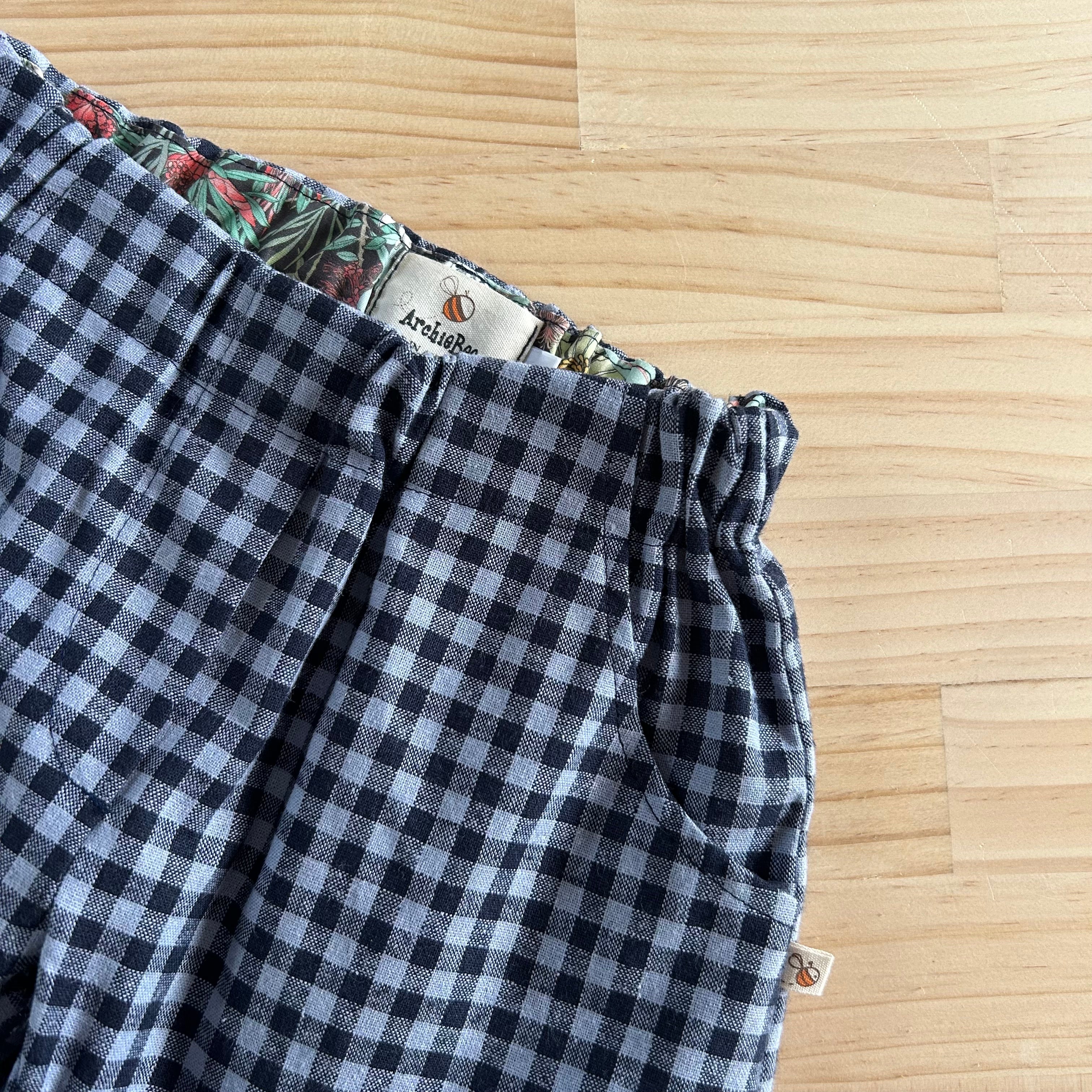 Arlo Unisex Pants in Blue Gingham