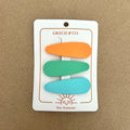 Sustainable Matte Hair Clips set of 3 (melon, jade, aqua)