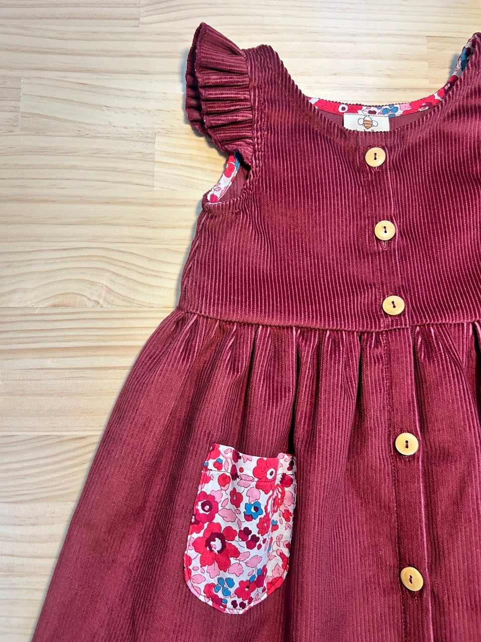 Iris Corduroy Dress - Poppy