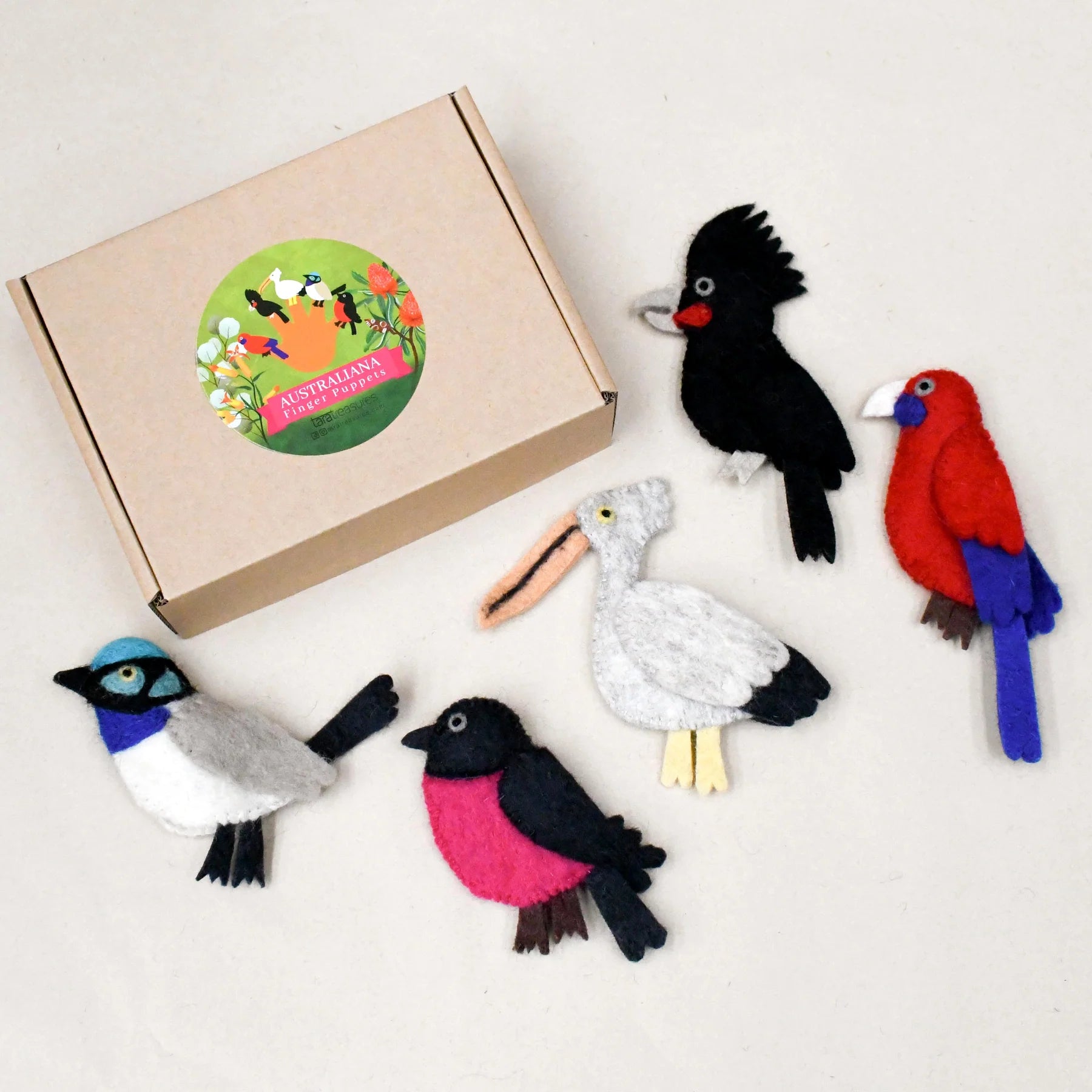 Finger Puppet Set - Australian Colourful Birds