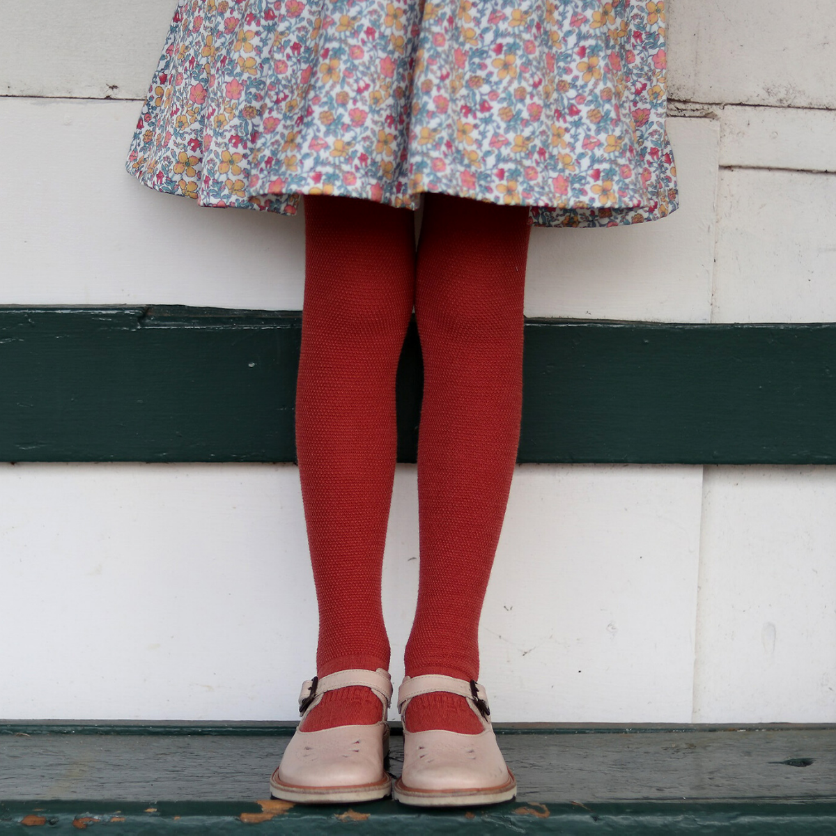 Lamington Merino Tights in Ivy