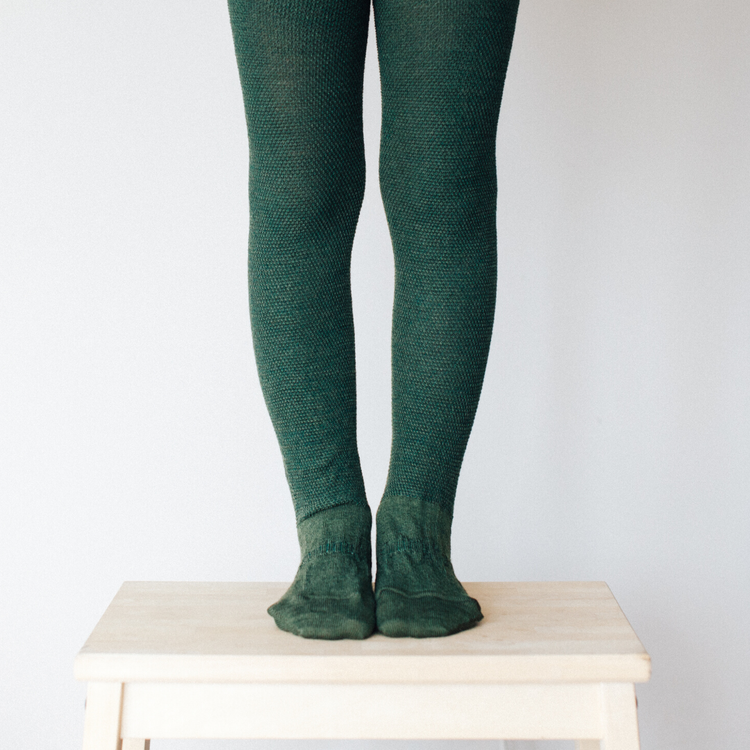 Lamington Merino Tights in Moss