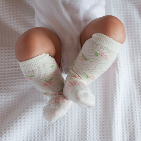Lamington Merino Newborn Socks in Rosie